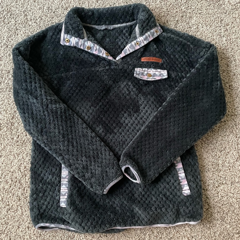 Simply Southern Black Fleece Kids Jacket